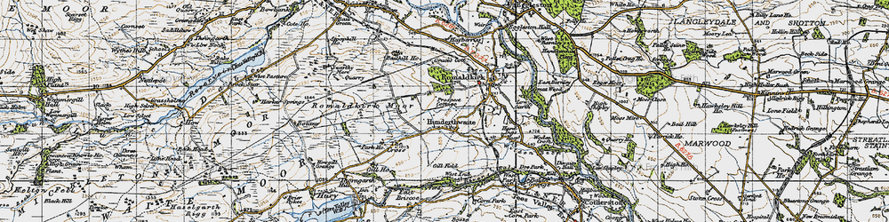 Old map of Hunderthwaite in 1947