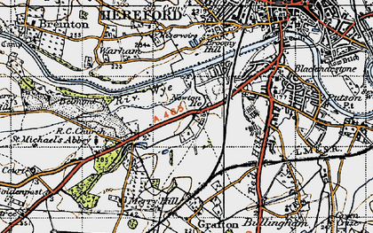 Old map of Hunderton in 1947
