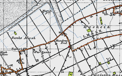 Old map of Hundred End in 1947
