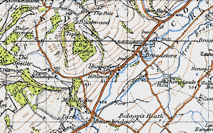 Old map of Hungerford in 1947