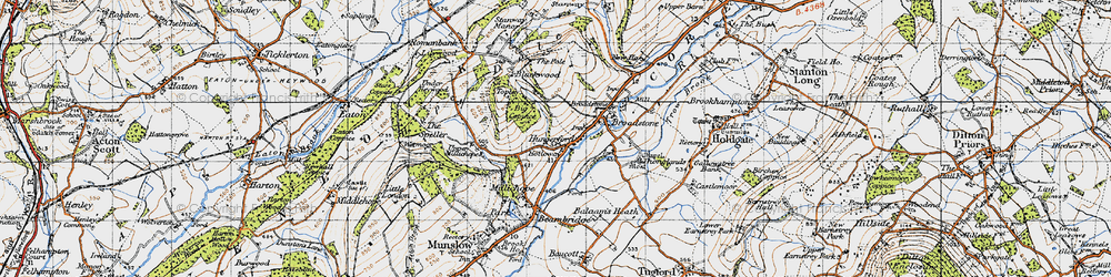 Old map of Hungerford in 1947