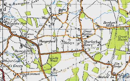 Old map of Billingbear Park in 1947