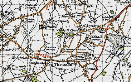 Old map of Hungerstone in 1947