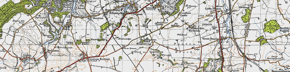 Old map of Hungerton in 1946