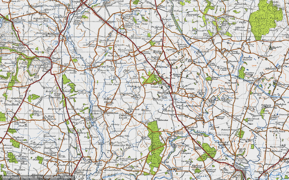 Old Map of Hungryhatton, 1947 in 1947