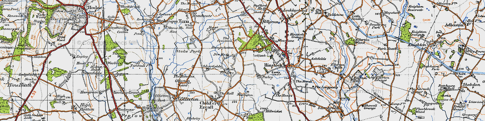 Old map of Hungryhatton in 1947