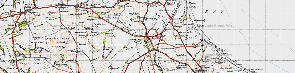 Old map of Hunmanby in 1947