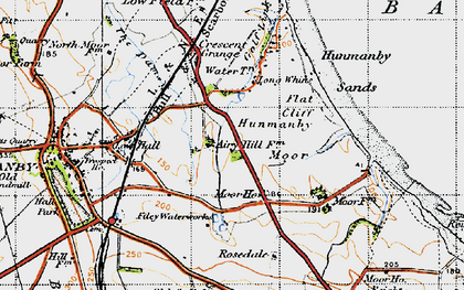 Old map of Hunmanby Gap in 1947