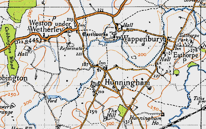 Old map of Hunningham in 1946