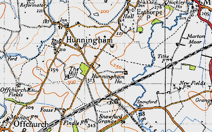 Old map of Hunningham Hill in 1946