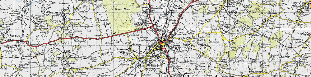 Old map of Hunny Hill in 1945