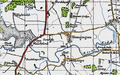 Old map of Hunsingore in 1947