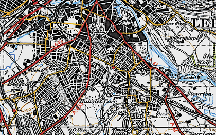 Old map of Hunslet in 1947