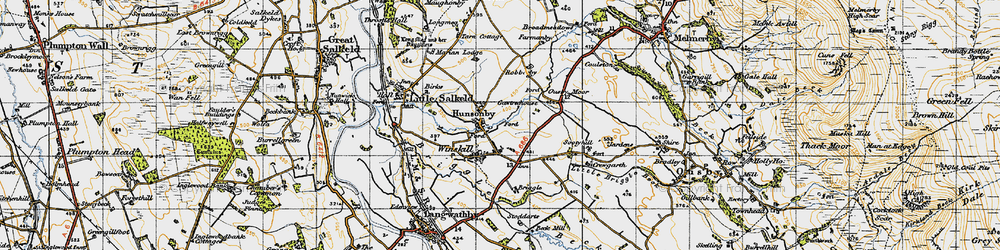 Old map of Hunsonby in 1947