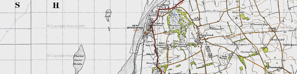 Old map of Hunstanton in 1946