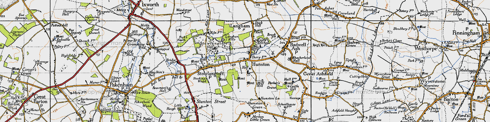 Old map of Hunston in 1946