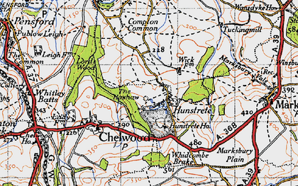 Old map of Hunstrete in 1946