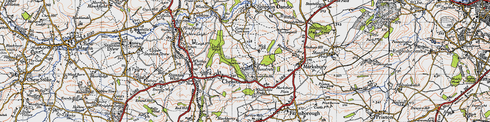 Old map of Hunstrete in 1946