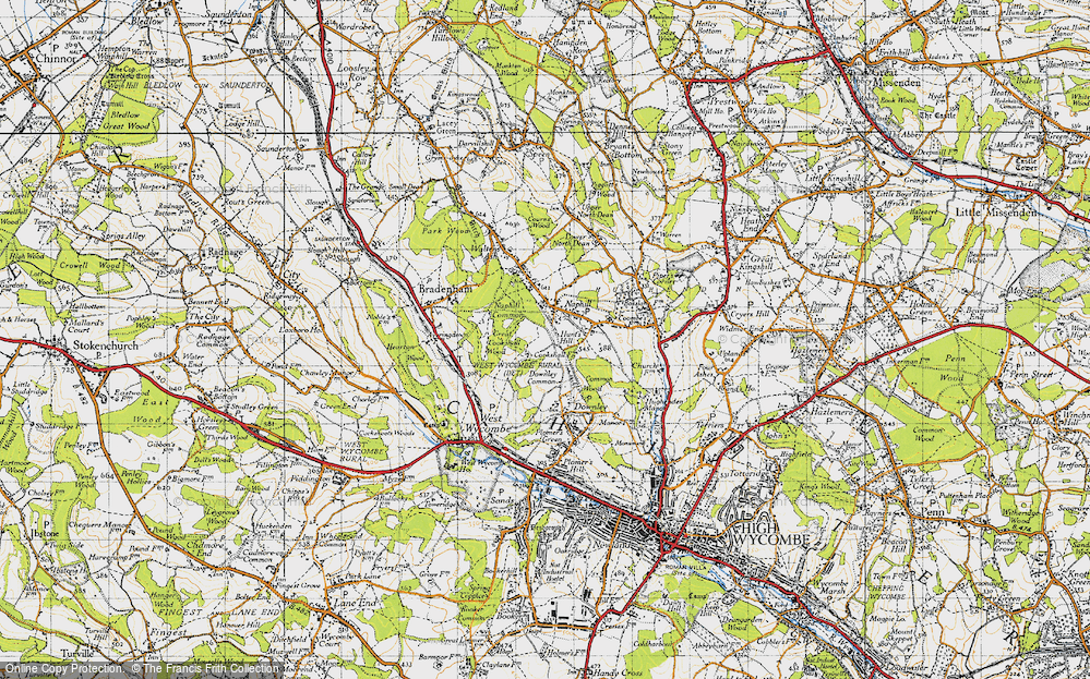 Old Map of Hunt's Hill, 1947 in 1947