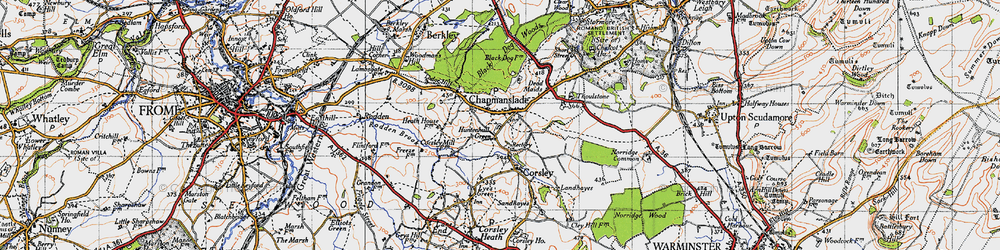 Old map of Huntenhull Green in 1946