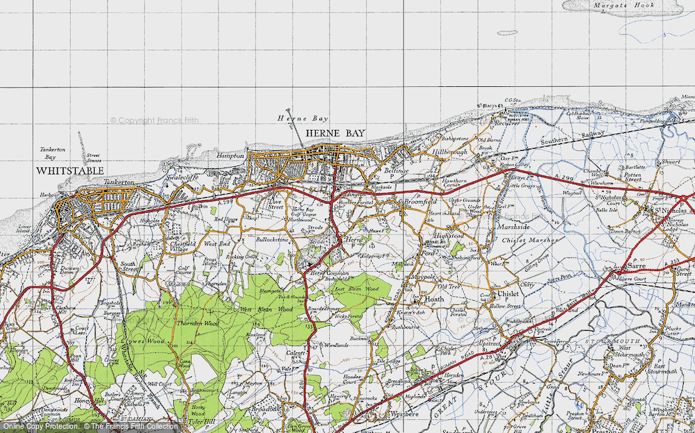 Old Map of Hunters Forstal, 1947 in 1947