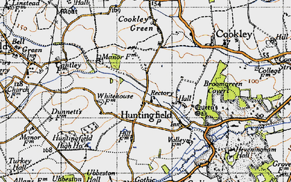Old map of Huntingfield in 1946