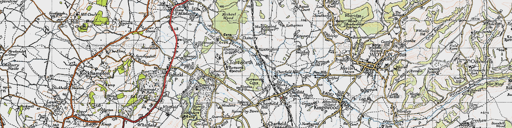 Old map of Huntingford in 1946