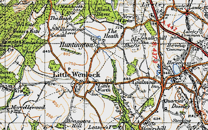 Old map of Black Hayes in 1947