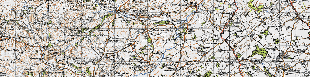 Old map of Huntington in 1947