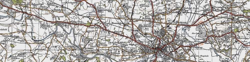 Old map of Huntington in 1947