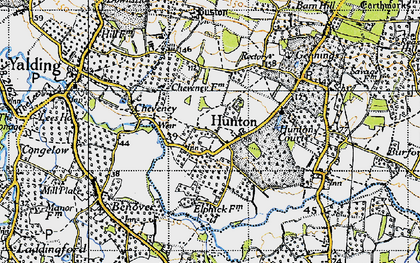 Old map of Hunton in 1940