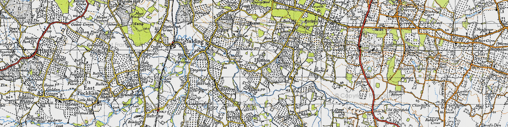 Old map of Hunton in 1940