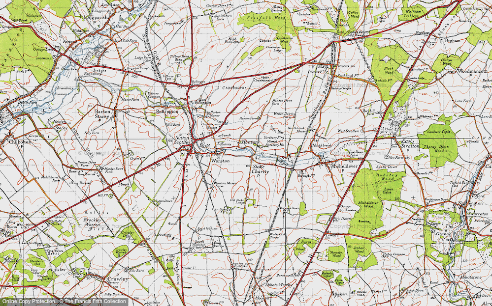 Old Map of Historic Map covering Old Stoke in 1945