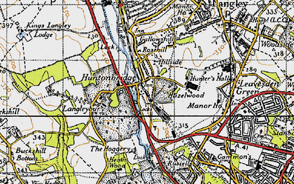 Old map of Hunton Bridge in 1946