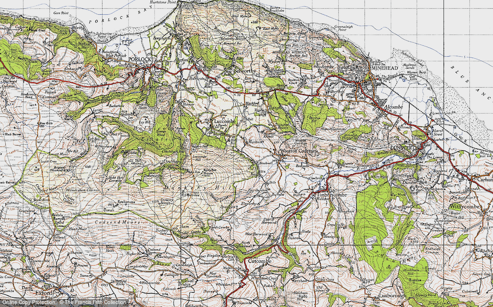 Old Map of Huntscott, 1946 in 1946