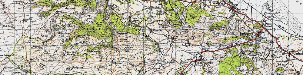 Old map of Huntscott in 1946