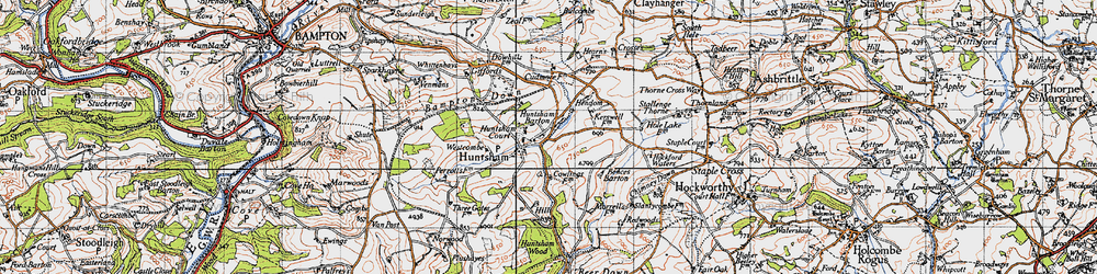 Old map of Bampton Down in 1946