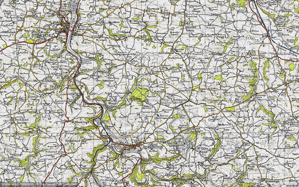 Old Map of Huntshaw, 1946 in 1946