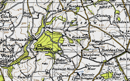 Old map of Huntshaw in 1946