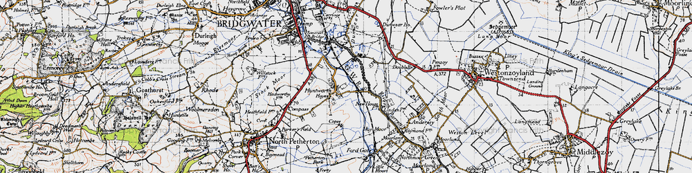 Old map of Huntworth in 1946