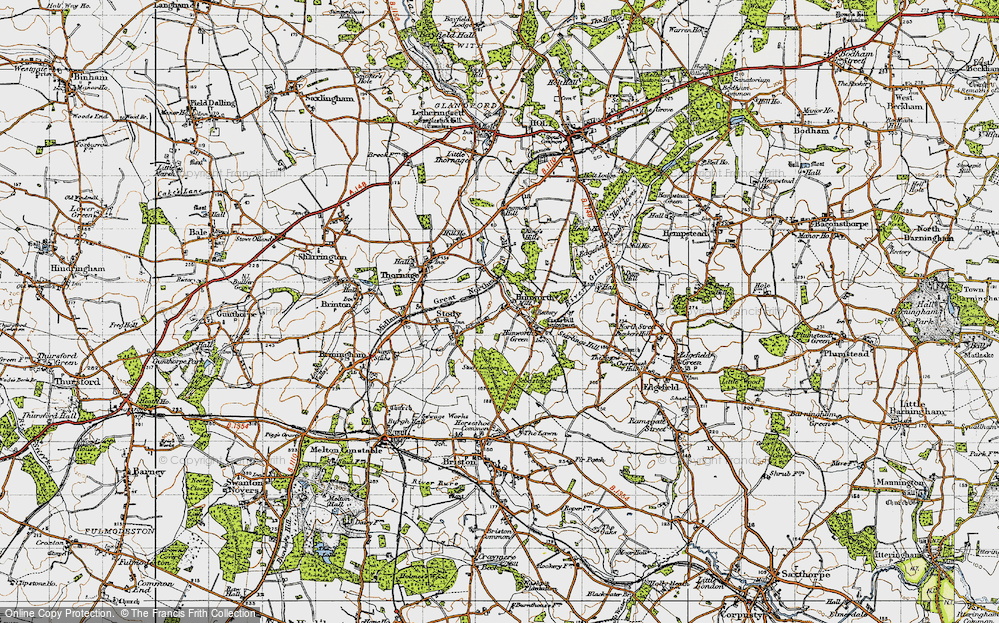 Old Map of Hunworth, 1946 in 1946