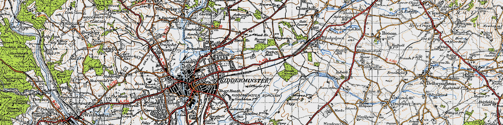Old map of Hurcott in 1947