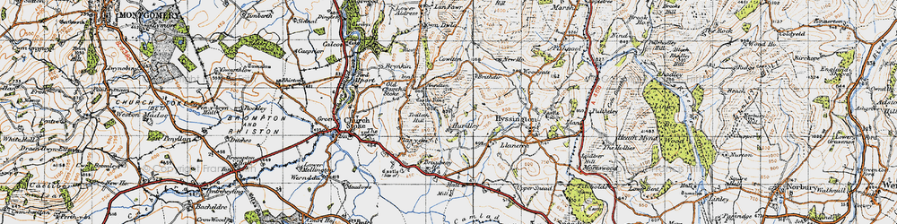 Old map of Hurdley in 1947