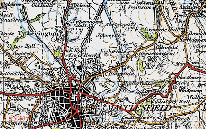Old map of Hurdsfield in 1947
