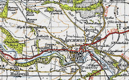 Old map of Hurgill in 1947