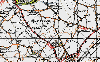 Old map of Hurlston in 1947
