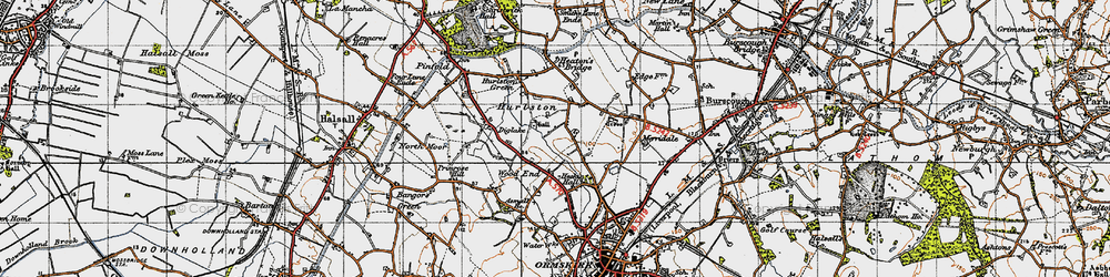 Old map of Hurlston in 1947
