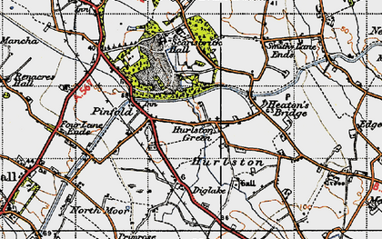 Old map of Hurlston Green in 1947