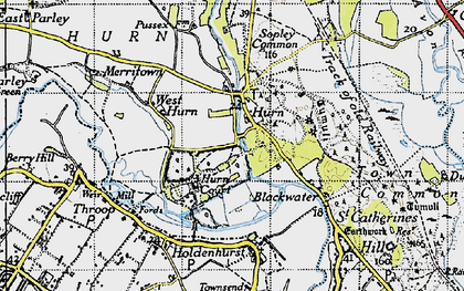 Old map of Hurn in 1940