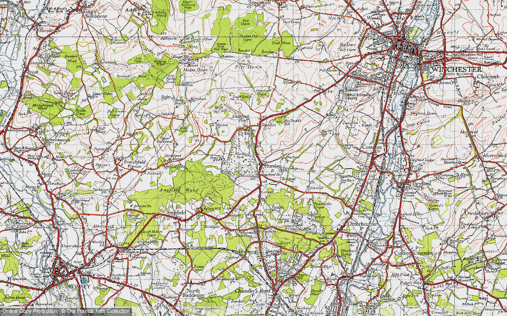 Old Map of Hursley, 1945 in 1945